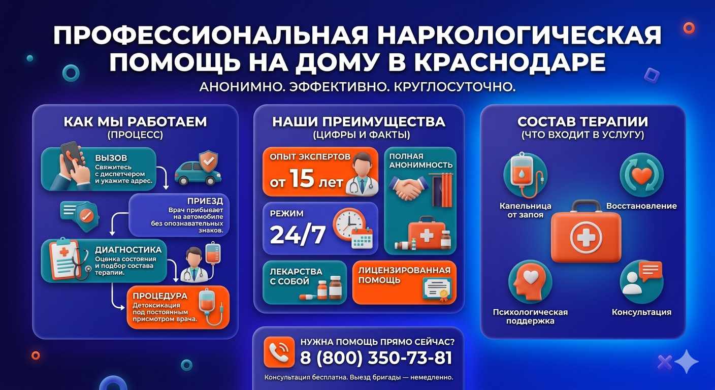 Инфографика о принципах лечения алкоголизма на дому в Ижевске: этапы вызова нарколога, преимущества анонимной детоксикации и состав медицинской помощи.